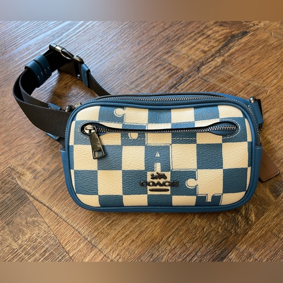 NWT AUTHENTIC COACH CR210 Elias Mini Belt Bag With Checkerboard Print - Picture 10 of 11